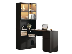 Vitrine coloris noir 2 étagère(s) OKMYHOME - 120 cmx180 cm