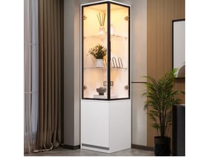 Vitrine coloris blanc 2 étagère(s) SEYAKANY - 40 cmx160 cm