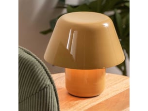 Lampe à poser en métal émaillé afan ocre jaune
