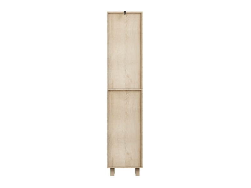  Colonne de salle de bain 35x30x162,5 cm – chêne clair – portes et étagères ouvertes, gain de place  - Conforama A