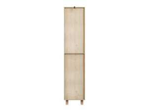 Colonne de salle de bain 35x30x162,5 cm – chêne clair – portes et étagères ouvertes, gain de place