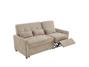 Canapé droit convertible <strong>MODFU</strong> <strong></strong> 3 places Tissu marron