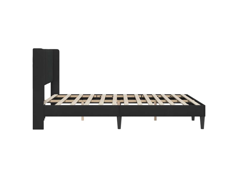  Lit double- lit adulte -  cadre de lit avec tête de lit noir 120 x 190 cm velours  - Conforama D
