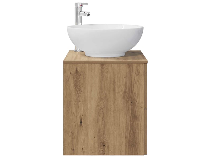  Vanité de lavabo mural, meuble de rangement chêne artisanal 49.5x44.5x66.5 cm  - Conforama D