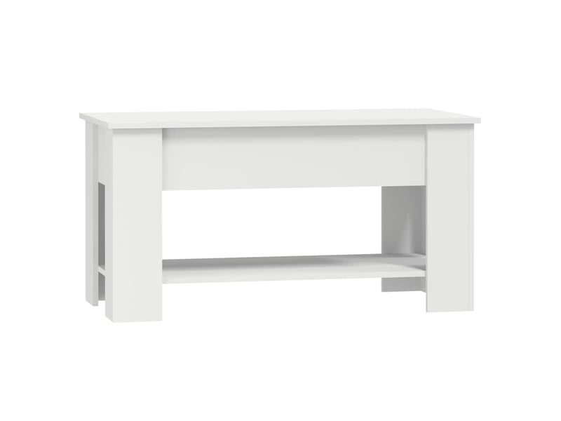  Table basse rectangulaire | table de salon blanc 101x49x52 cm bois d'ingénierie shl1987  - Conforama D