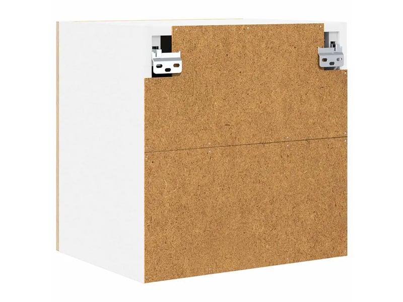  Lot de 2 armoires suspendues modernes avec porte 40 x 31 x 40 cm grand espace de rangement en bois d'ingénierie blanc 02_0053182  - Conforama E