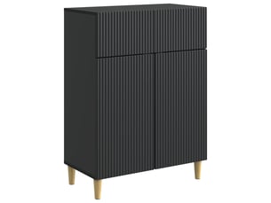 Buffet - bahut - meuble de rangement avec tiroir noir 66 x 34,5 x 90 cm bois d'ingénierie