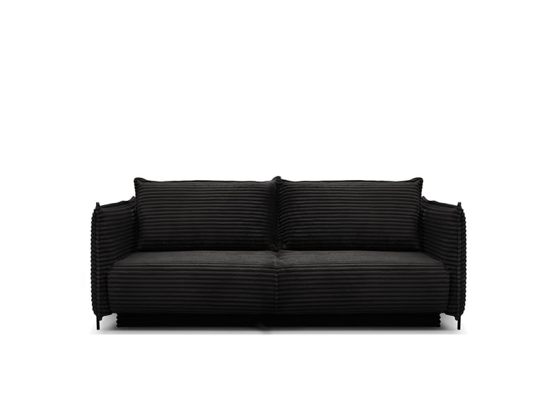 Canapé sorrento - velours côt. Noir - droit - convert. - 3pl 3CA60.AM.3D.C.20 - Conforama A