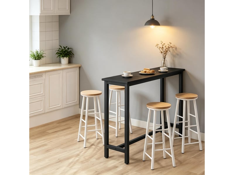  Table de salle à manger avec pieds réglables et structure renforcée, pour cuisine et salle à manger, 140 × 100 × 40 cm  - Conforama B