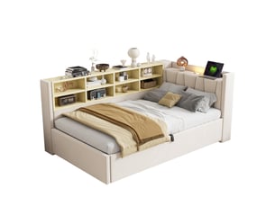Lit simple 90x200 cm    coloris beige