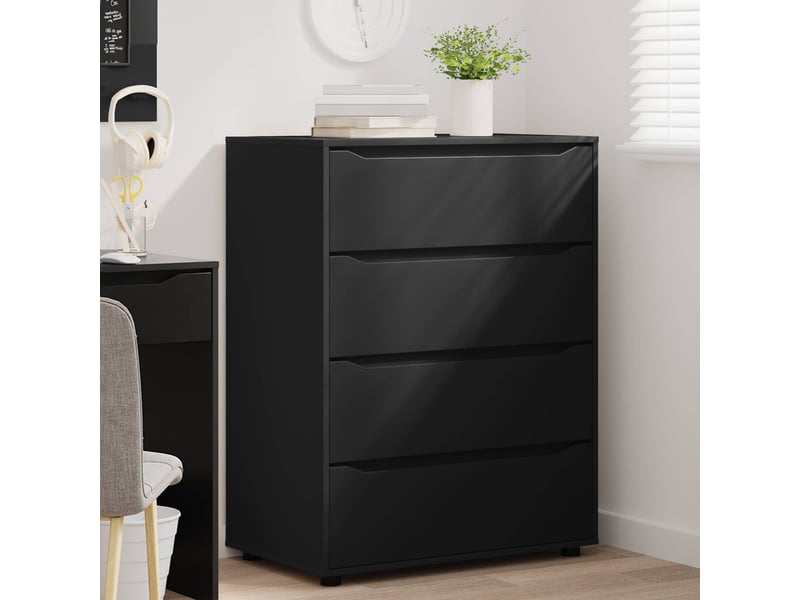  Armoires de rangement salon 80 x 48 x 105 cm bois d'ingénierie noir  - Conforama E