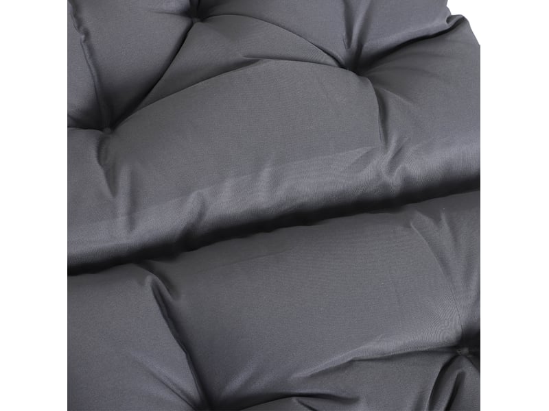  Set de 2 coussins de chaise 98x50x8 cm – gris – rembourrage mousse avec liens de fixation  - Conforama D