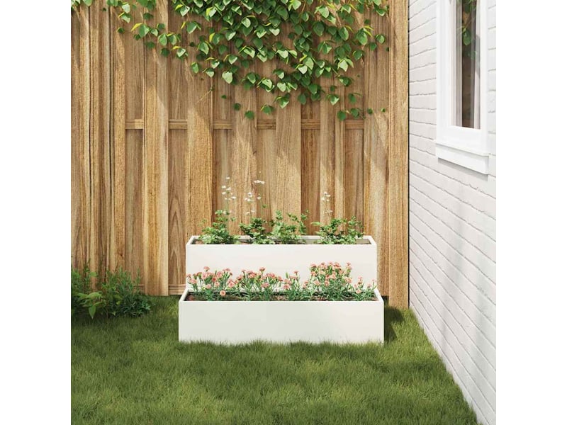 Jardinière - cache-pot de jardin blanc 100 x 60 x 45 cm acier laminé à froid - Conforama D
