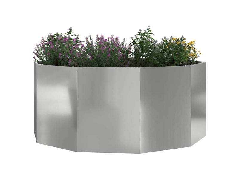  Jardinière - bac à fleurs argent 120 x 120 x 50 cm acier galvanisé  - Conforama C