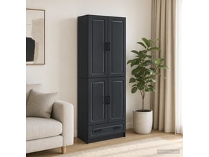 Buffet - ensemble de meubles 2 pc noir bois d'ingénierie