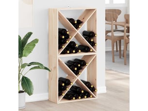 Lot de 2 étagères à vin, casier à bouteilles naturel 62 x 25 x 62 cm pin massif cf41306