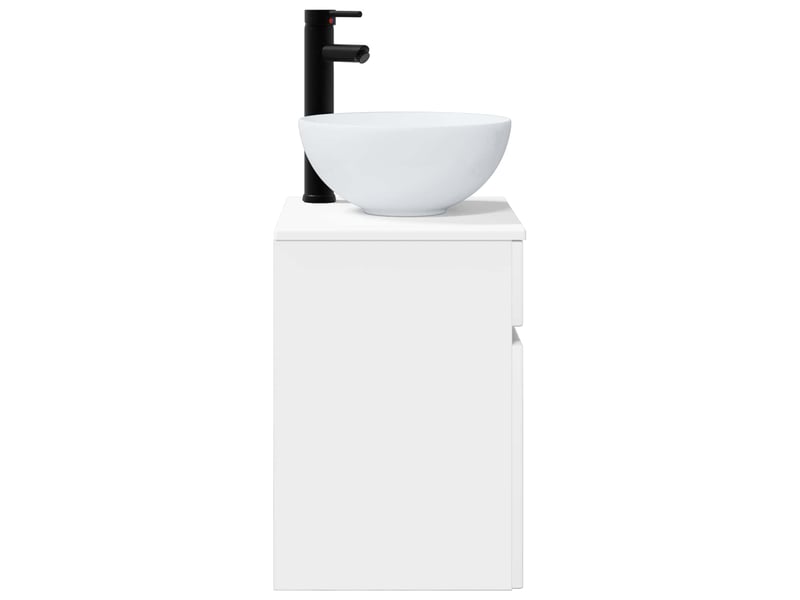  Meuble de lavabo mural, rangement salle de bain blanc 39x41x64.5 cm  - Conforama C