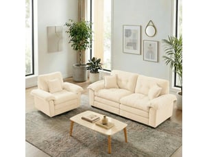 Canapé droit fixe <strong>MODENVIE</strong> <strong></strong> 2 + 1 places Tissu beige