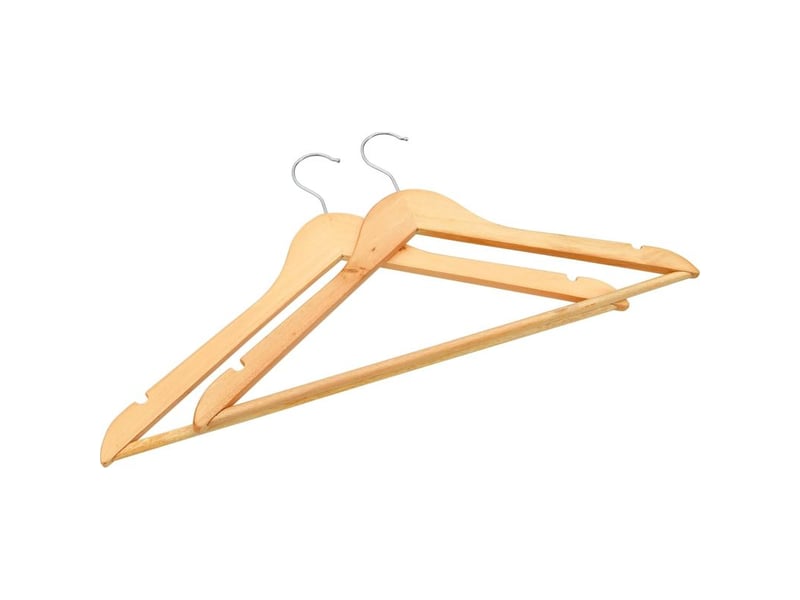  Vidaxl – cintres antidérapants en bois dur – lot de 20 – crochets rotatifs 360° – rainures anti-glisse pour vêtements  - Conforama B