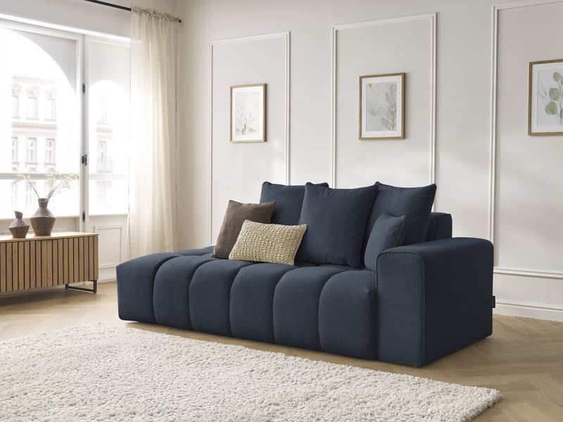  Bobochic canapé droit fixe mont-blanc tissu chiné bleu foncé  accoudoir droit MONT-BLANC - Conforama B