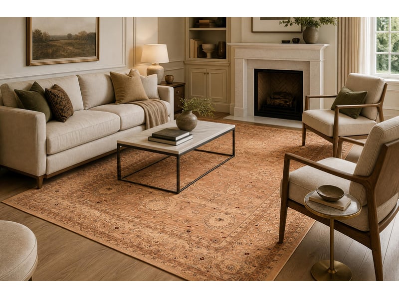  Tapis en laine kashqai 4303 101 oriental, cadre, fleurs beige   couleur saumon 160x240 cm  - Conforama D