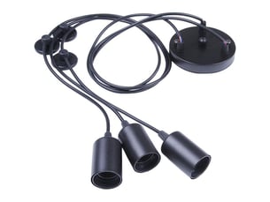 Éclairage suspendu edison 2mètres réglable plafonnier araignée métal fil cage pendentif lustre moderne industriel (ampoule non inclus) (3 bras)