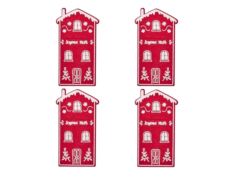  Porte couverts maison rouge x4  - Conforama A