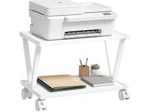 Support pour imprimante à 2 étagères pour bureau et maison, blanc