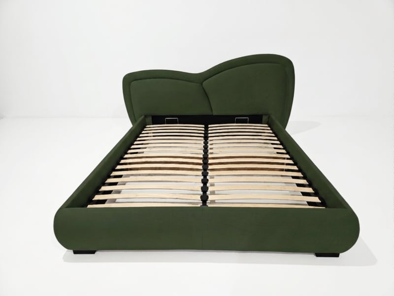 Bobochic lit bas daniela tissu velours lisse vert 140x190 DANIELA - Conforama A