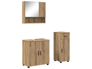 Ensemble de mobilier de salle de bain 3 pc chêne artisanal cf64291