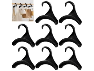 Crochet pour sac à main, 8 pièces support rangement, accroche sacs pour tringle à vêtements, organiseur pour sacs, écharpes et cravates, noir