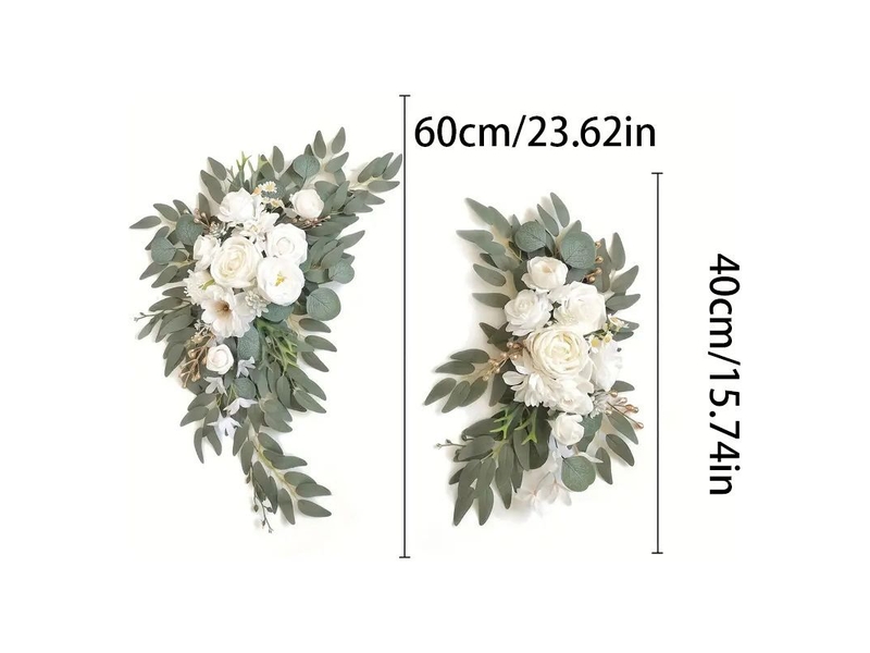 Kit de fleurs artificielles pour arche de mariage (un ensemble) convient pour la décoration de la cérémonie et de la réception de mariage (blanc) - Conforama B
