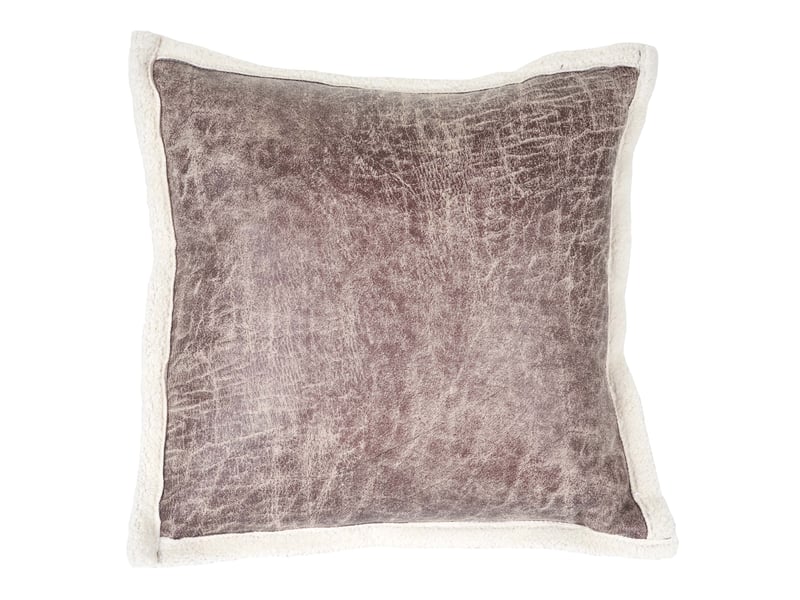  Coussin de décoration, aspect daim, coussin avec bourrage, marron aspect toison, 45x45cm  - Conforama A