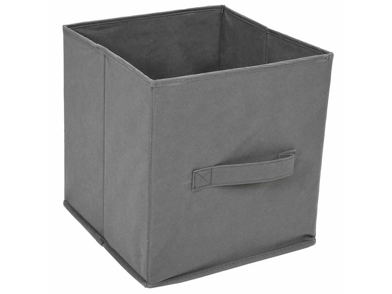  Armoire de rangement 3 tiroirs en tissu gris 34x34x101 cm acier  - Conforama E