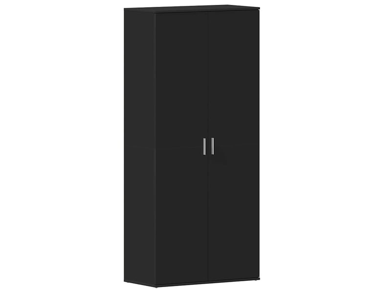  Meuble à chaussure, cabinet à chaussures 80x39x178 cm bois d'ingénierie noir  - Conforama A