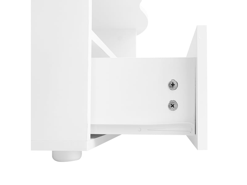  Table basse 100x60x40,5 cm forme nuage avec tiroir, blanc  - Conforama E