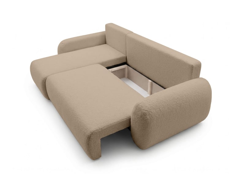  Alya - canapé d'angle convertible et réversible 3 places en bouclette  - Conforama D