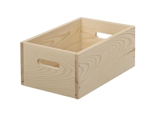 Caisse en bois brut de rangement 30 x 20 x 6 cm