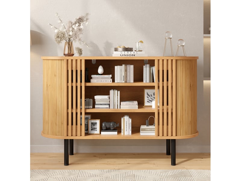  Buffet à 3 compartiments ouverts 120 x 40 x 80 cm evryae  - Conforama D