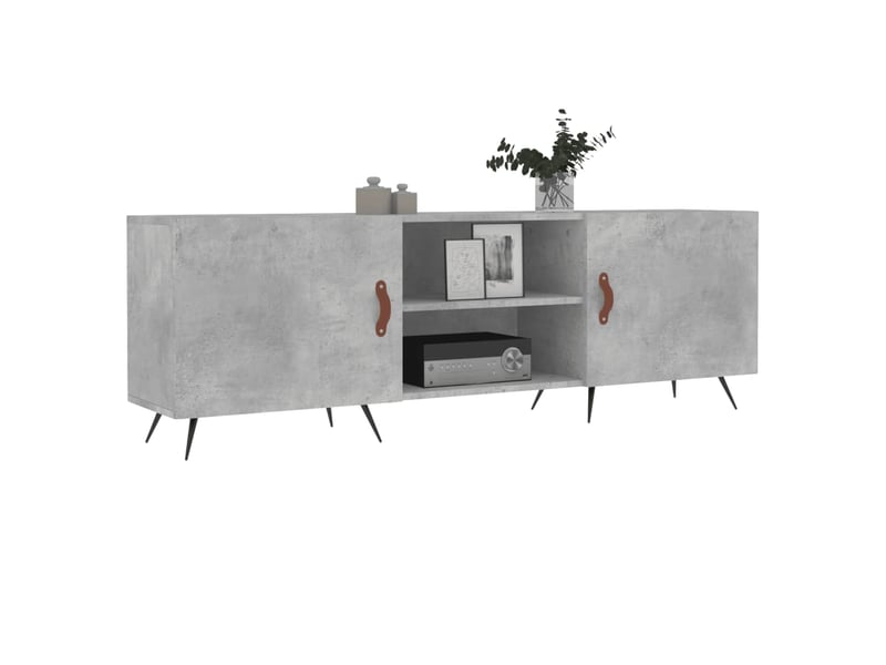  Meuble tv - banc tv - meuble de rangement gris béton 150x30x50 cm bois d'ingénierie  - Conforama C