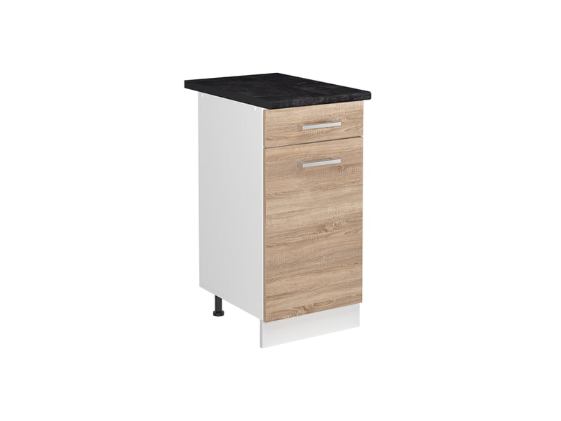 Vicco meuble bas sous-évier, sonomablanc, 40cm plan de travail anthracite  - Conforama A