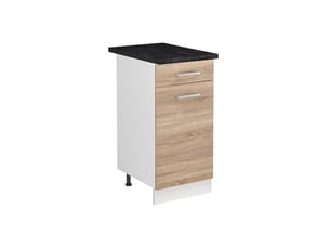Vicco meuble bas sous-évier, sonomablanc, 40cm plan de travail anthracite