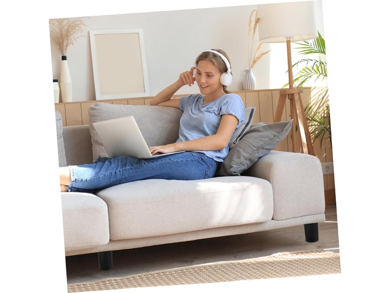  4pièces meubles ronds et coniques plastique noirs pour table basse commode chaise lit avec vis  - Conforama E
