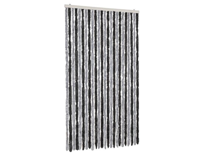  Rideau anti-mouches, moustiquaire gris et noir 100x220 cm chenille cf43545  - Conforama A
