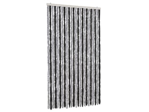 Rideau anti-mouches, moustiquaire gris et noir 100x220 cm chenille cf43545