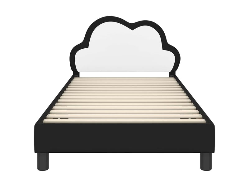  Cadre de lit pour enfants - lit jeune avec tête de lit noir 80 x 200 cm pu  - Conforama E