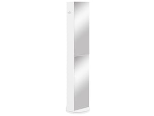 Colonne de salle de bain pivotante avec miroir 6 étagères blanc 36 x 36 x 171 cm