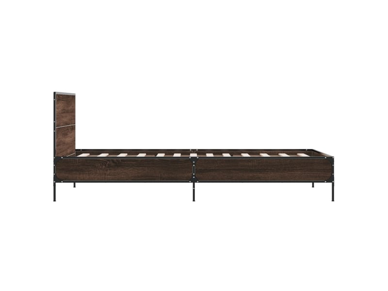  Lit simple- lit adulte -  cadre de lit sans matelas chêne marron 90x190 cm  - Conforama D