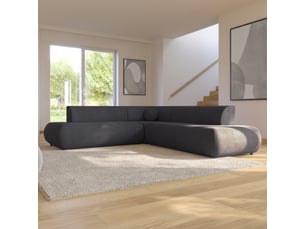 Selsey armone - canapé d'angle convertible - 265 cm - graphite - côté gauche