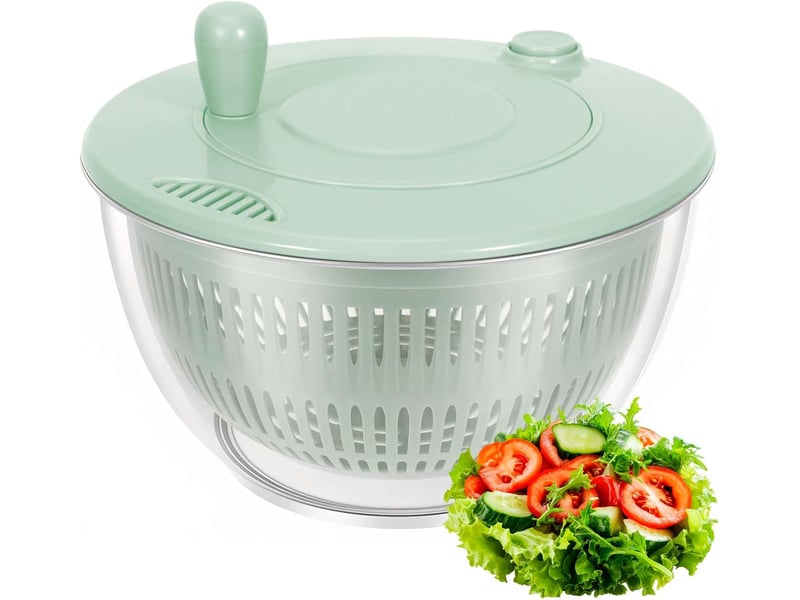  Essoreuse à salade, salad spinner, panier a salade en plastique, verttransparent, conception d'agitation économique, pour le nettoyage LG0000047 - Conforama A